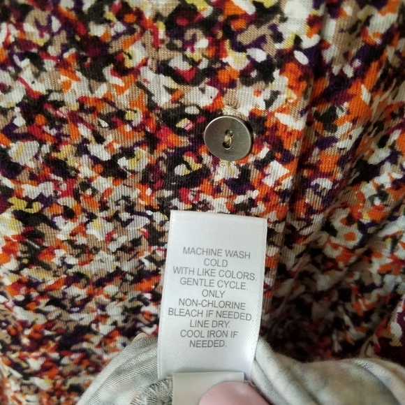 J.Jill Jersey Knit Pleated Multi Color Print Dress Size Large - Picture 13 of 13